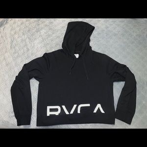 Black, cropped RVCA hoodie